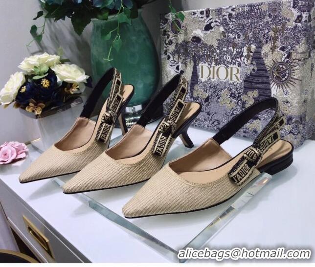 Reasonable Price Dior J'Adior Technical Fabric Slingback Pump With 9.5cm Heel CD1827 Beige