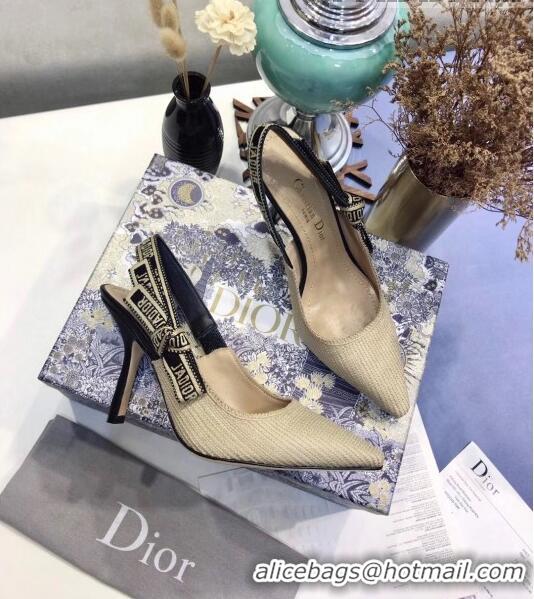 Reasonable Price Dior J'Adior Technical Fabric Slingback Pump With 9.5cm Heel CD1827 Beige