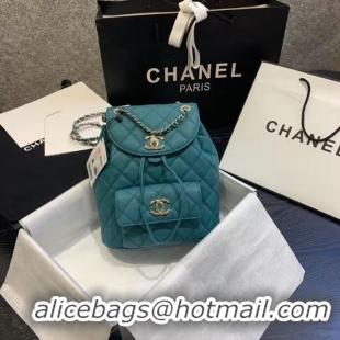 Fashion Chanel backpack Grained Calfskin & Gold-Tone Metal AS1371 Green