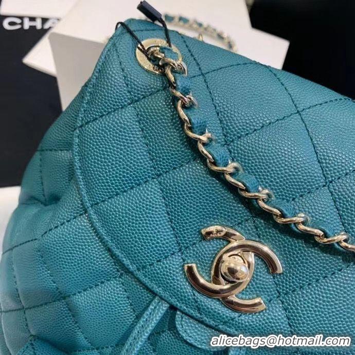 Fashion Chanel backpack Grained Calfskin & Gold-Tone Metal AS1371 Green