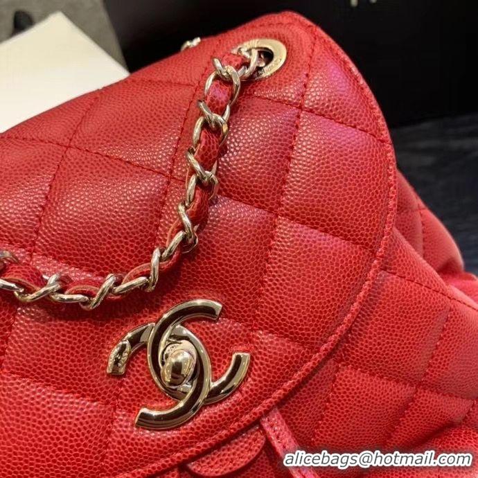 Luxury Chanel backpack Grained Calfskin & Gold-Tone Metal AS1371 Red