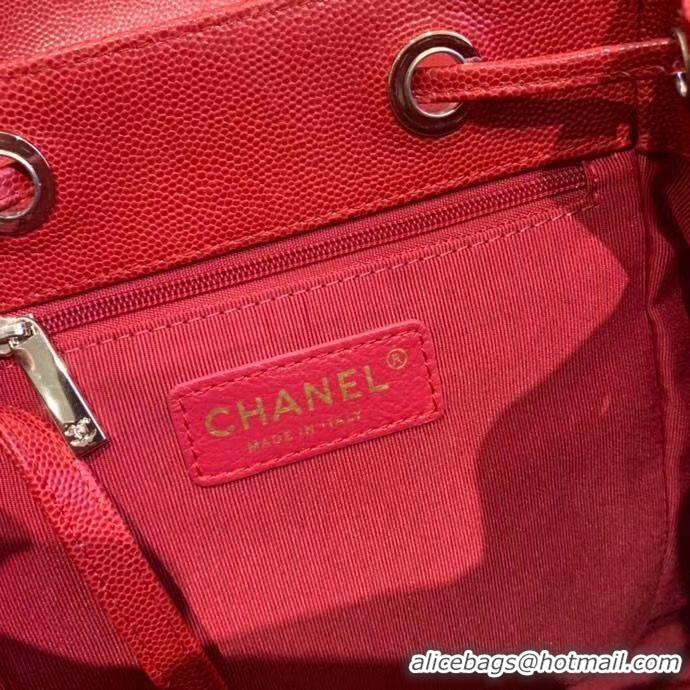 Luxury Chanel backpack Grained Calfskin & Gold-Tone Metal AS1371 Red