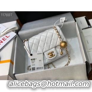 Top Grade Chanel MINI Flap Bag Original Sheepskin Leather AS1786 White