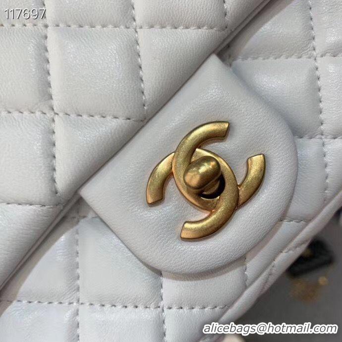 Top Grade Chanel MINI Flap Bag Original Sheepskin Leather AS1786 White