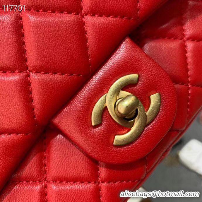 Grade Quality Chanel MINI Flap Bag Original Sheepskin Leather AS1786 Red