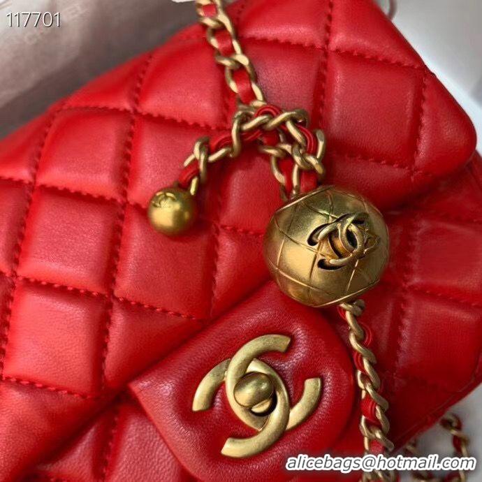 Grade Quality Chanel MINI Flap Bag Original Sheepskin Leather AS1786 Red