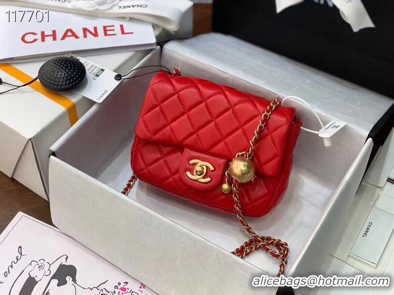 Grade Quality Chanel MINI Flap Bag Original Sheepskin Leather AS1786 Red