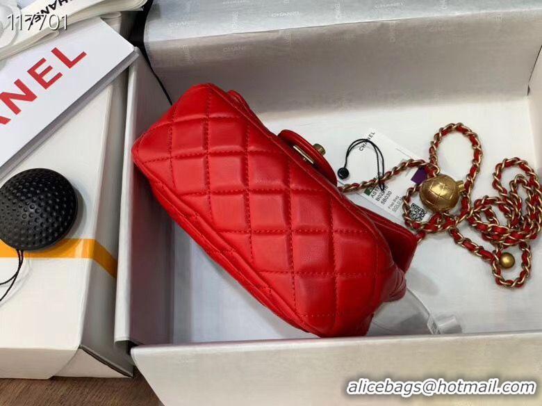 Grade Quality Chanel MINI Flap Bag Original Sheepskin Leather AS1786 Red