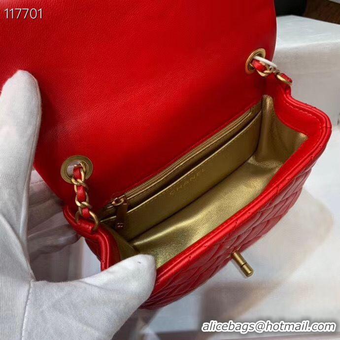 Grade Quality Chanel MINI Flap Bag Original Sheepskin Leather AS1786 Red