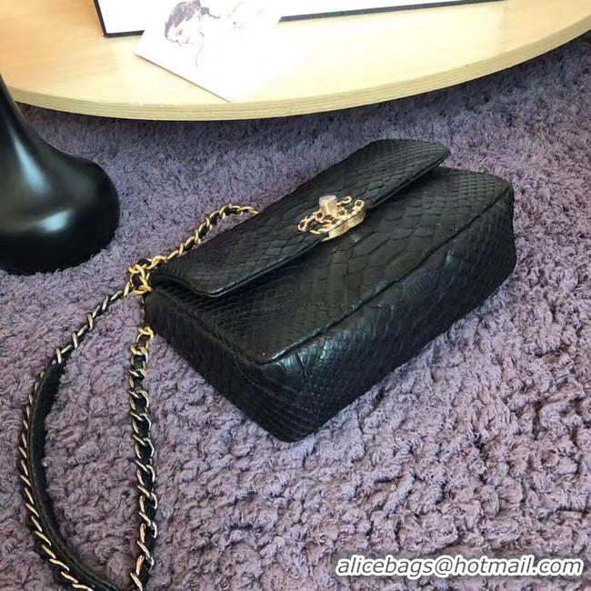 Top Sale CHANEL 19 Flap Bag Original Snake skin flap bag AS1160 Black