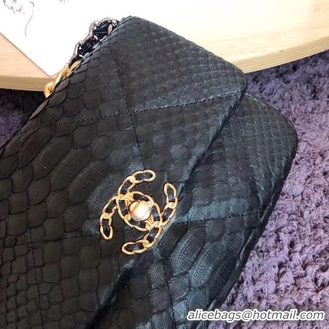 Top Sale CHANEL 19 Flap Bag Original Snake skin flap bag AS1160 Black