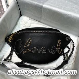 Discount Chanel 19 Bodypack Sheepskin Leather AS1783 black