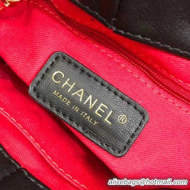 New Fashion CHANEL Calfskin small drawstring bag & gold-Tone Metal AS1613 black