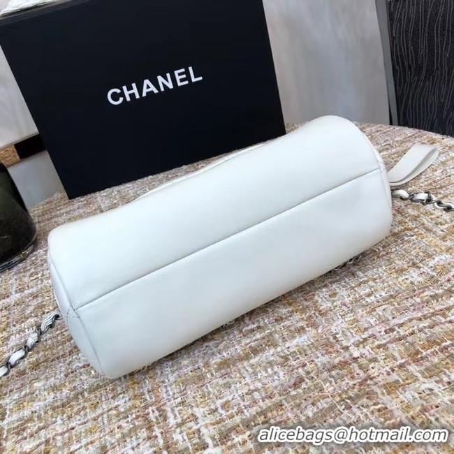 Best Quality Chanel Original Sheepskin Leather Bowling Bag AS1779 white