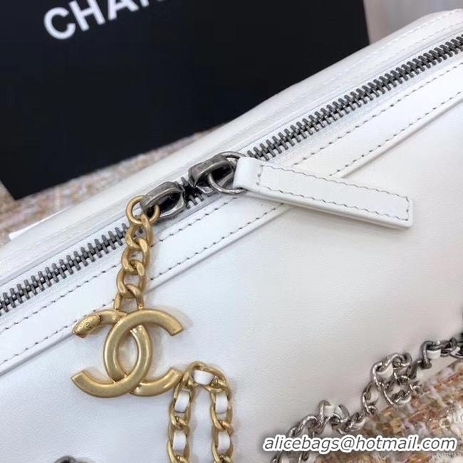 Best Quality Chanel Original Sheepskin Leather Bowling Bag AS1779 white