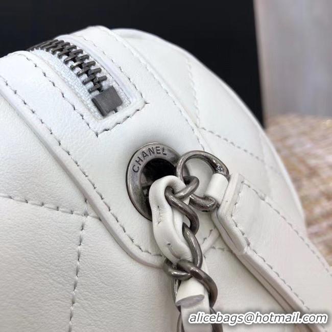 Best Quality Chanel Original Sheepskin Leather Bowling Bag AS1779 white