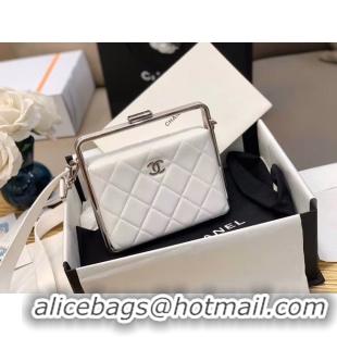 Classic Practical Chanel Original Sheepskin Leather clutch bag AS1732 white