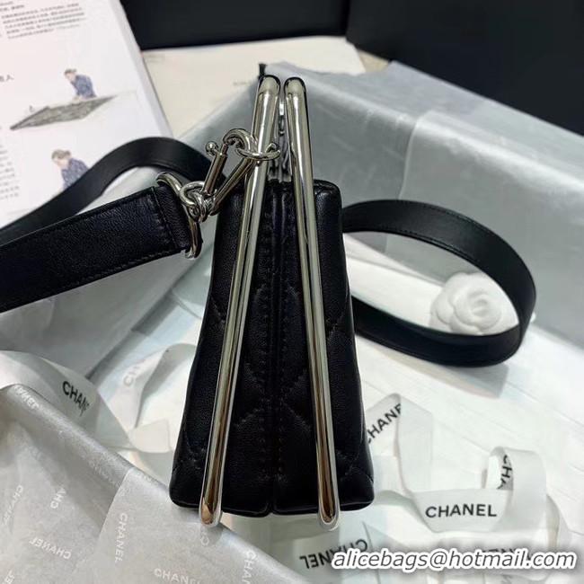 Top Quality Chanel Original Sheepskin Leather clutch bag AS1732 black