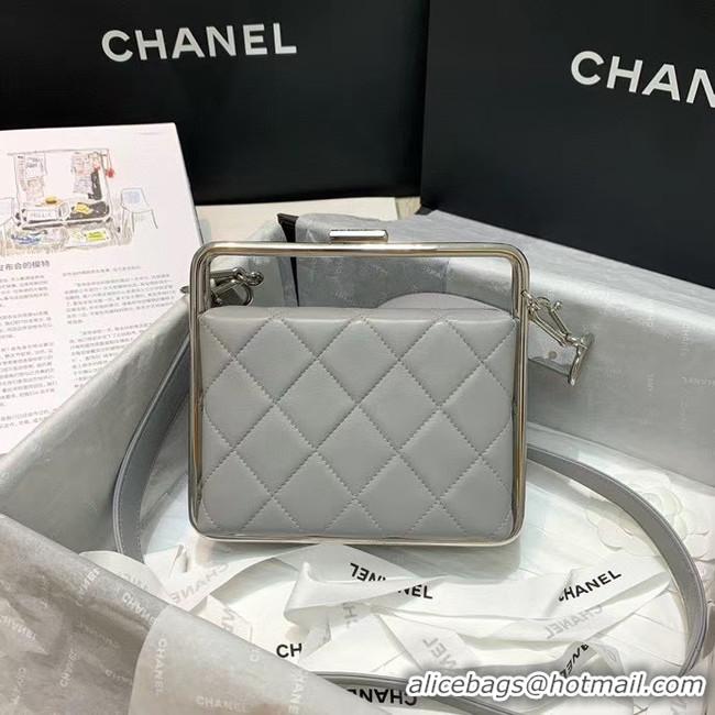 Low Cost Chanel Original Sheepskin Leather clutch bag AS1732 grey