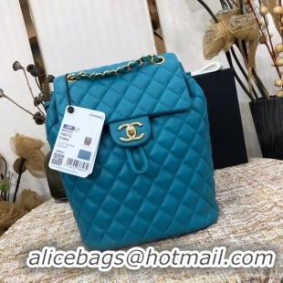 Good Quality Chanel Backpack Sheepskin Original Leather 83431 sky blue