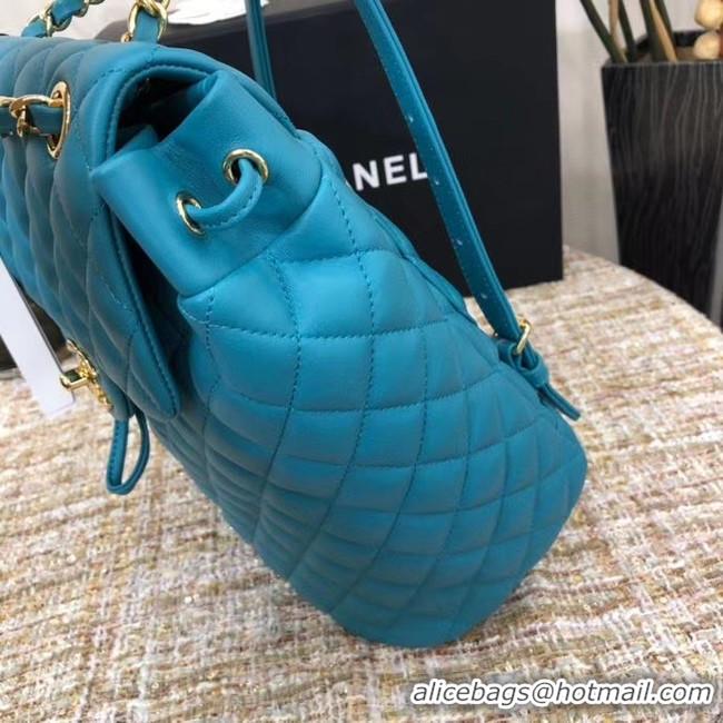 Good Quality Chanel Backpack Sheepskin Original Leather 83431 sky blue