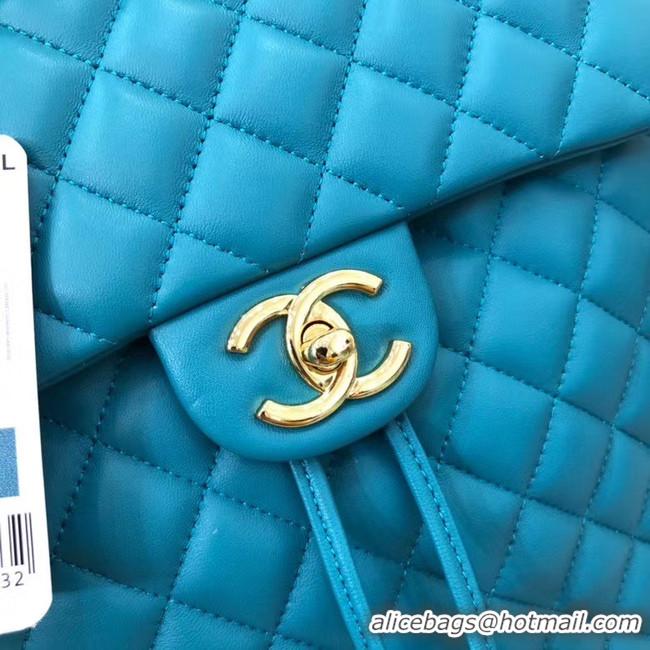 Good Quality Chanel Backpack Sheepskin Original Leather 83431 sky blue