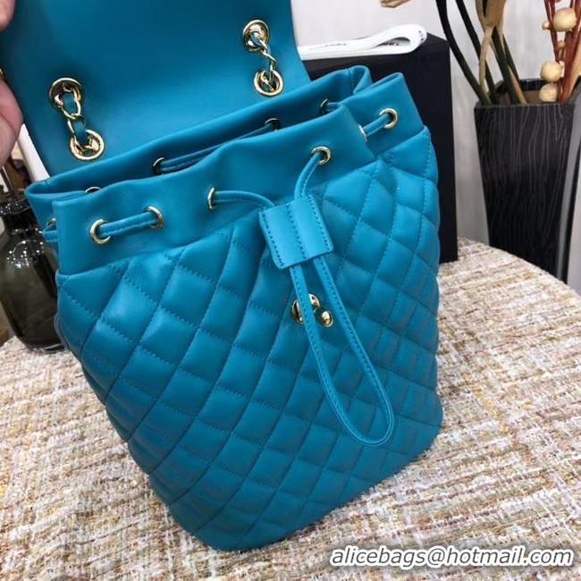 Good Quality Chanel Backpack Sheepskin Original Leather 83431 sky blue