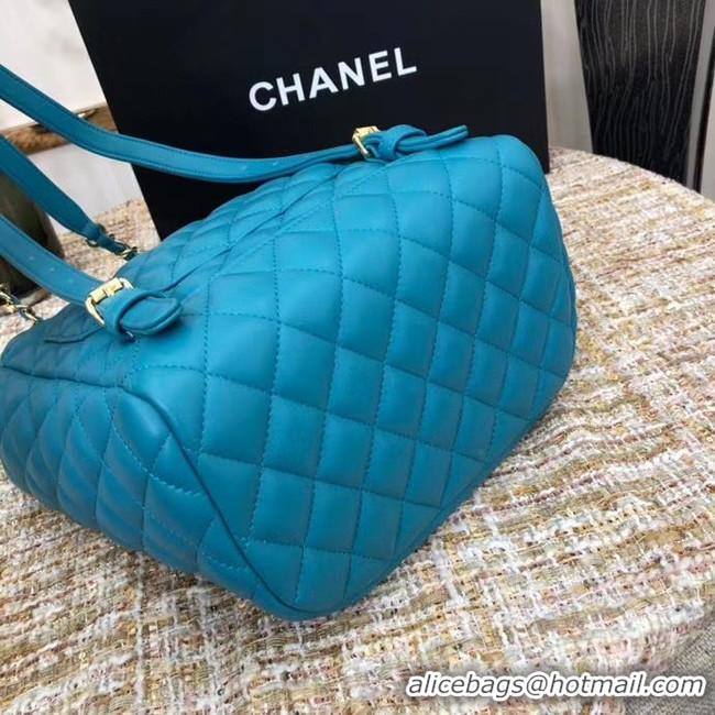 Good Quality Chanel Backpack Sheepskin Original Leather 83431 sky blue