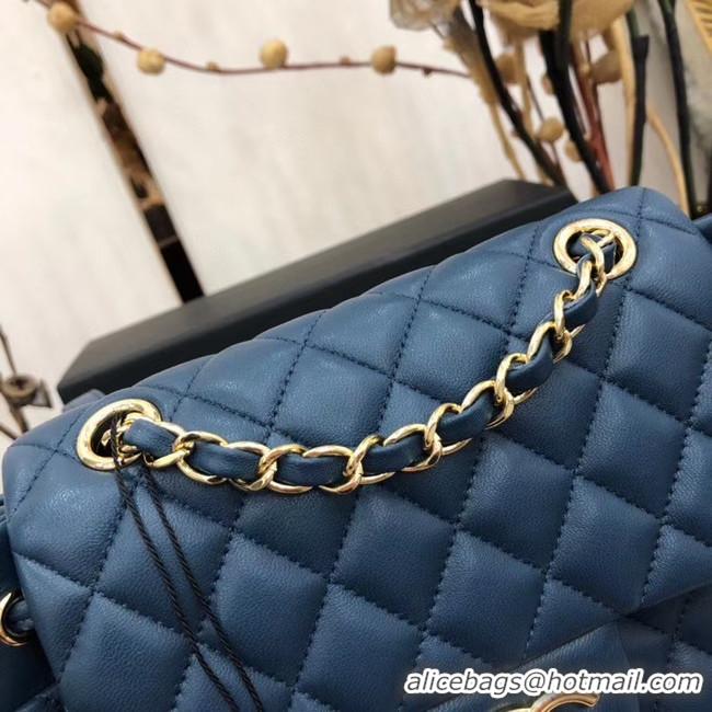 New Style Chanel Backpack Sheepskin Original Leather 83431 blue