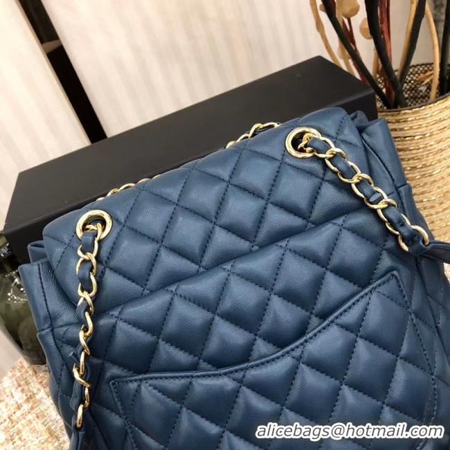 New Style Chanel Backpack Sheepskin Original Leather 83431 blue