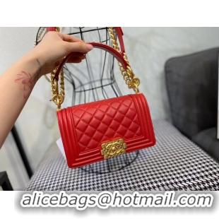 Good Product Small boy chanel handbag AS67085 red