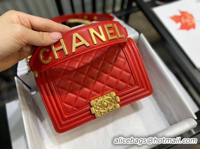 Good Product Small boy chanel handbag AS67085 red