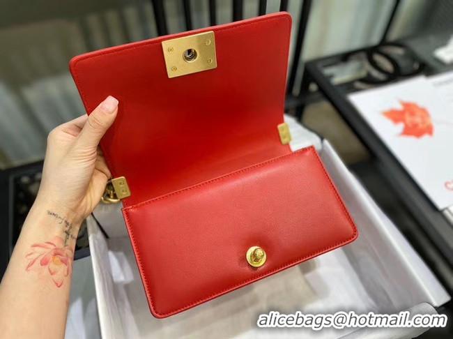 Good Product Small boy chanel handbag AS67085 red