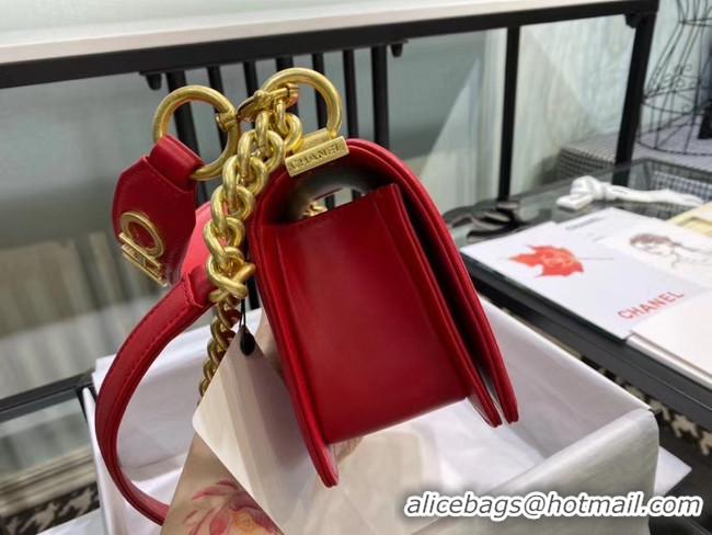 Good Product Small boy chanel handbag AS67085 red