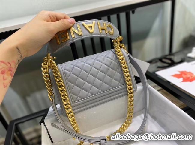 Grade Design Small boy chanel handbag AS67085 grey