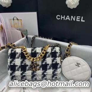 Custom CHANEL 19 Flap Bag WOC 33817 white&Black