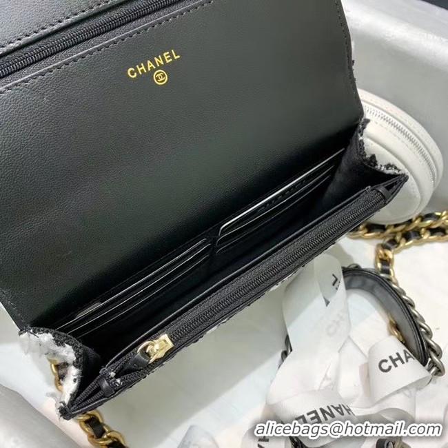 Custom CHANEL 19 Flap Bag WOC 33817 white&Black