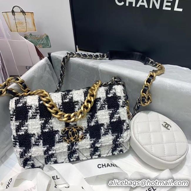 Custom CHANEL 19 Flap Bag WOC 33817 white&Black