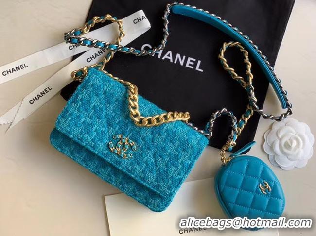 Low Price CHANEL 19 Flap Bag WOC 33817 blue