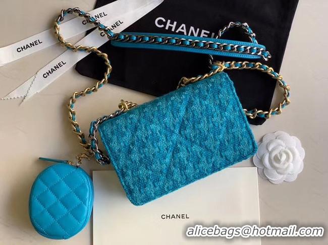 Low Price CHANEL 19 Flap Bag WOC 33817 blue