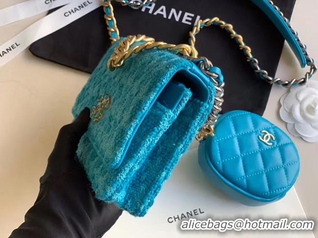 Low Price CHANEL 19 Flap Bag WOC 33817 blue