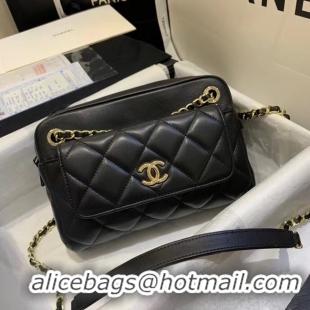 Low Price CHANEL Small camera bag lambskin & Gold-Tone Metal AS1367 black