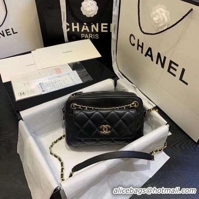 Low Price CHANEL Small camera bag lambskin & Gold-Tone Metal AS1367 black