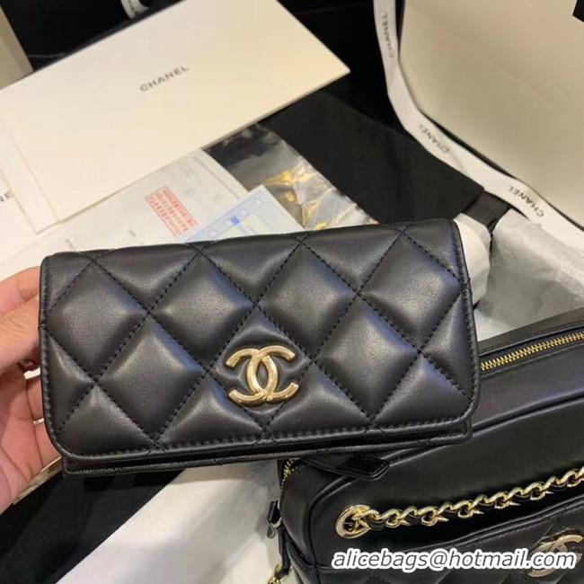 Low Price CHANEL Small camera bag lambskin & Gold-Tone Metal AS1367 black