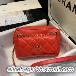 Best Price CHANEL Small camera bag lambskin & Gold-Tone Metal AS1367 red