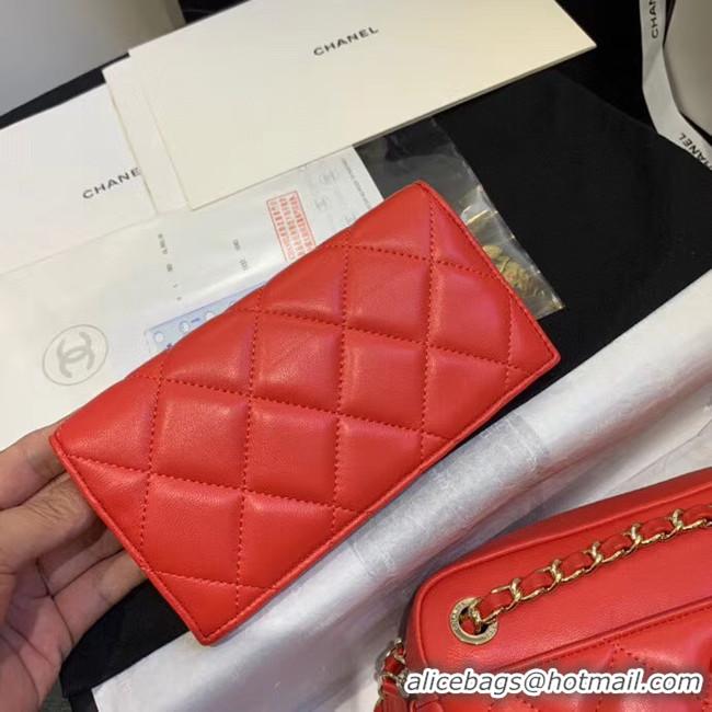 Best Price CHANEL Small camera bag lambskin & Gold-Tone Metal AS1367 red