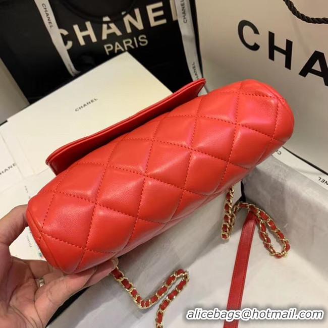 Best Price CHANEL Small camera bag lambskin & Gold-Tone Metal AS1367 red