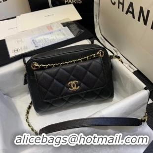 Most Popular CHANEL Small camera bag Grained Calfskin & Gold-Tone Metal AS1367 black