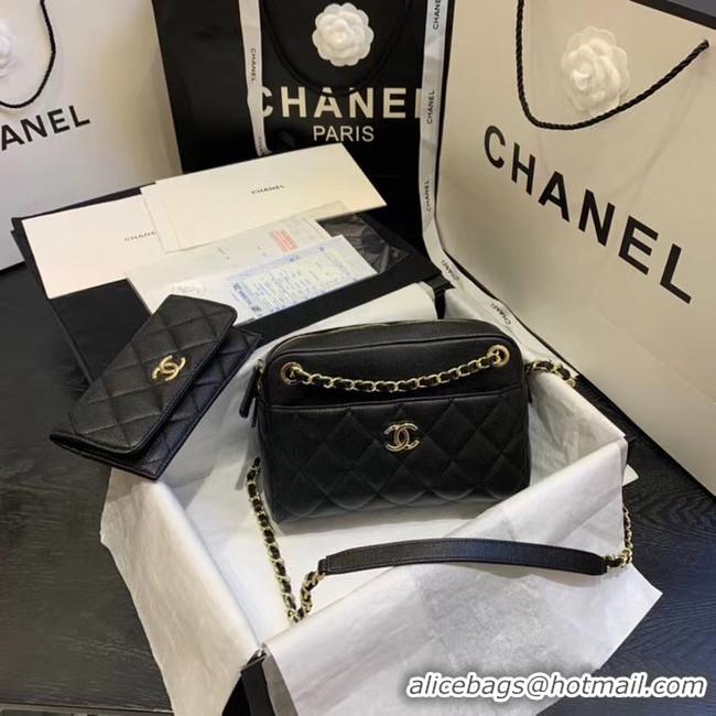 Most Popular CHANEL Small camera bag Grained Calfskin & Gold-Tone Metal AS1367 black