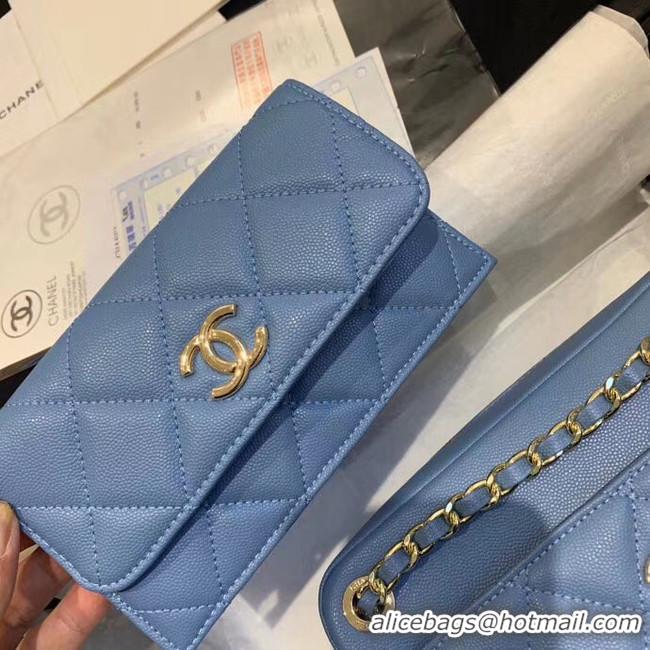 Perfect CHANEL Small camera bag Grained Calfskin & Gold-Tone Metal AS1367 blue